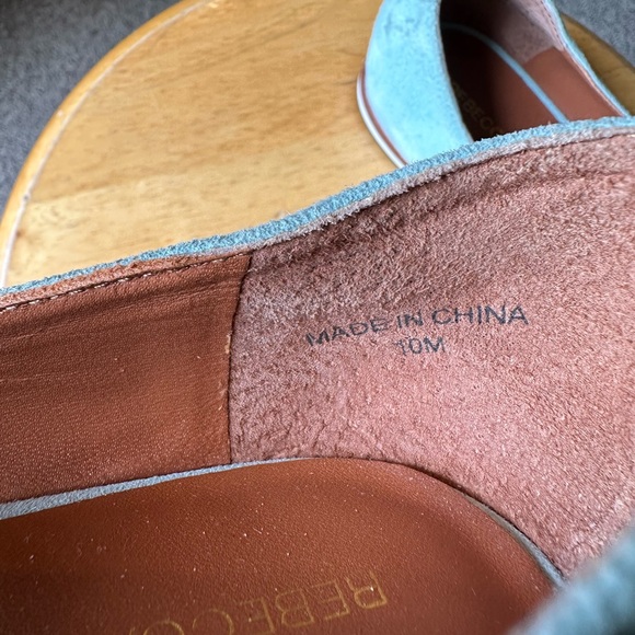 Rebecca Minkoff Open Toe White and Mint Leather Flats spring Shoe - Picture 7 of 8